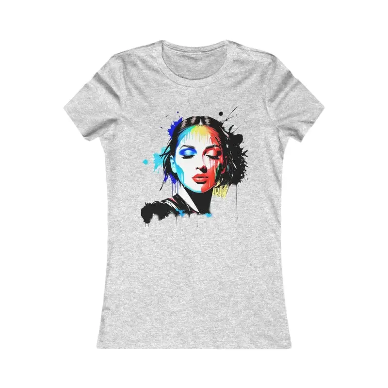 Women Favorite Tee with Bold Paint Illustration Vibe