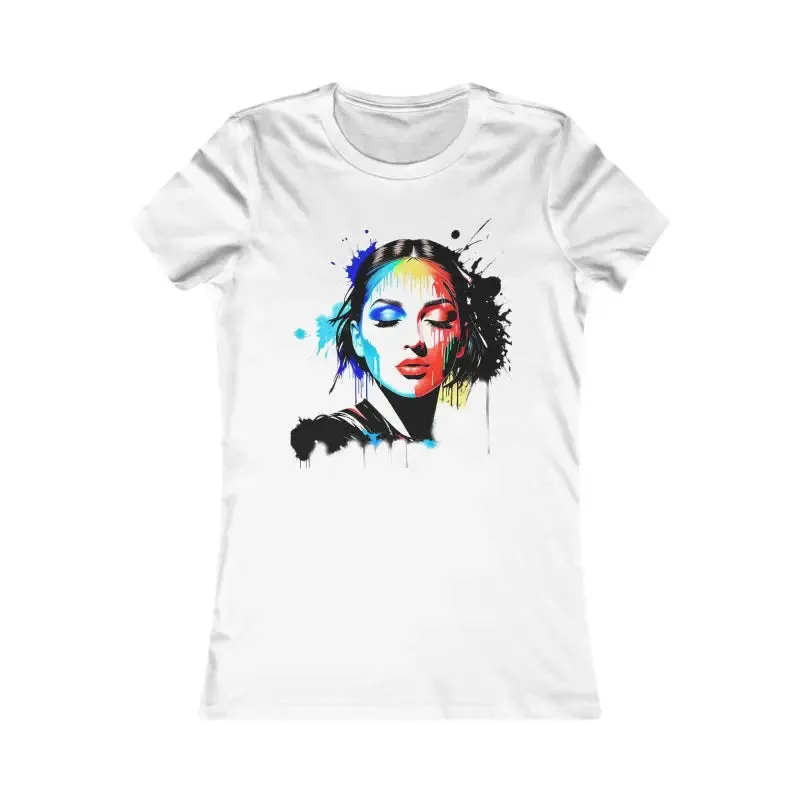 Women Favorite Tee with Bold Paint Illustration Vibe