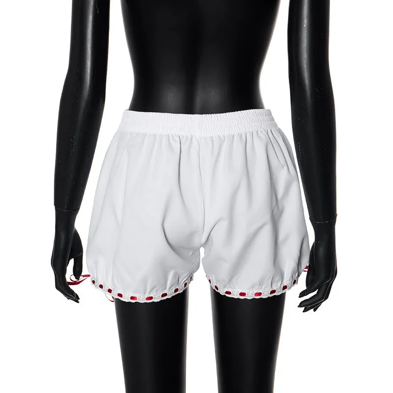 Women Summer Cute Bow Low Waisted Shorts