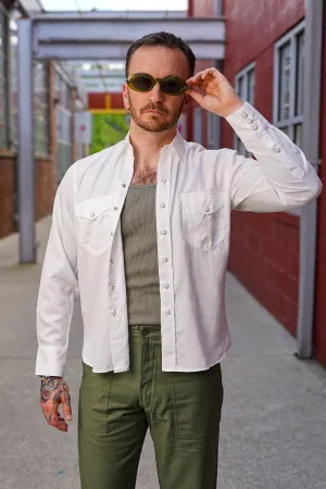 Wythe Tencel Gabardine Pearlsnap Shirt - Natural
