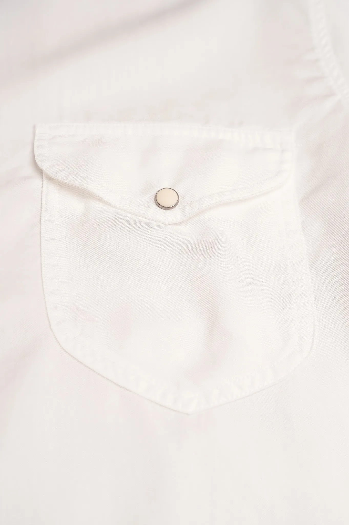 Wythe Tencel Gabardine Pearlsnap Shirt - Natural