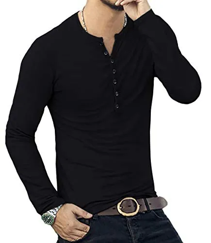 YTD Men's Henley Fashion T-Shirt