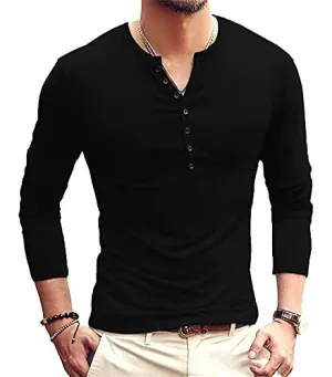 YTD Men's Henley Fashion T-Shirt