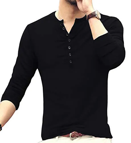 YTD Men's Henley Fashion T-Shirt