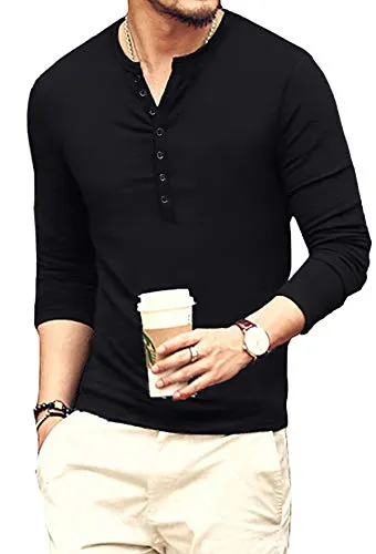 YTD Men's Henley Fashion T-Shirt