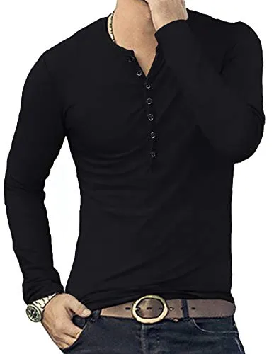 YTD Men's Henley Fashion T-Shirt