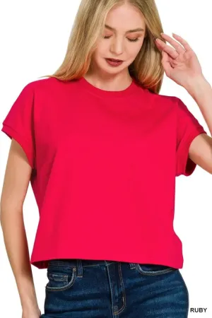 Zenana Premium Cotton Relaxed Crop Tee